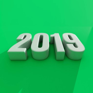 Yeni yıl kırmızı 2019 yaratıcı tasarım konsepti 3d görüntü