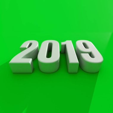 Yeni yıl kırmızı 2019 yaratıcı tasarım konsepti 3d görüntü