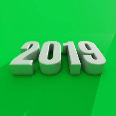 Yeni yıl kırmızı 2019 yaratıcı tasarım konsepti 3d görüntü