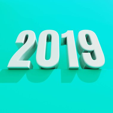 Yeni yıl kırmızı 2019 yaratıcı tasarım konsepti 3d görüntü
