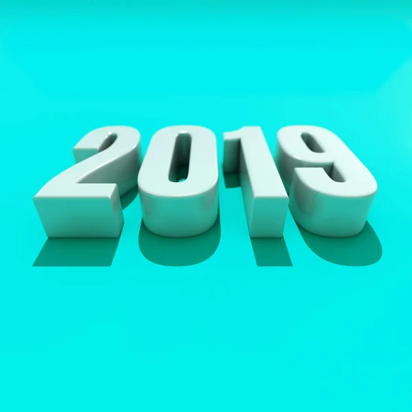 New Year Red 2019 Creative Design Concept 3D Rendered Image — Stok Foto