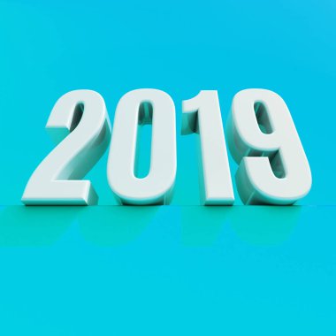 Yeni yıl kırmızı 2019 yaratıcı tasarım konsepti 3d görüntü