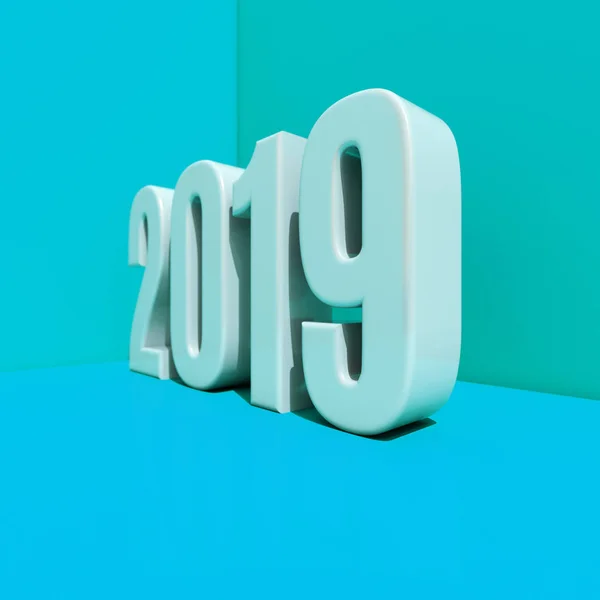 Año Nuevo Rojo 2019 Concepto de diseño creativo Imagen renderizada en 3D — Foto de Stock