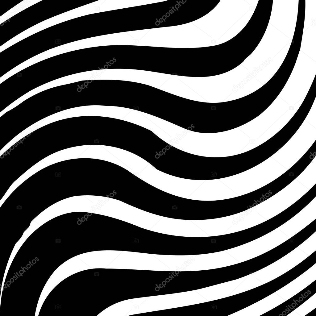 Abstract Warped Black and White Lines Background