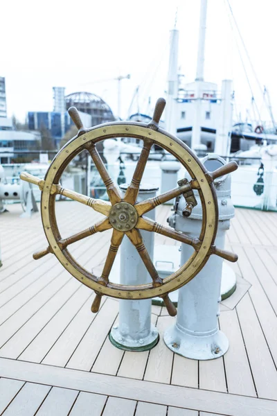 Steering Wheel Ship — Stock Photo, Image