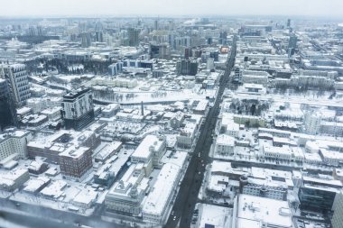 Yekaterinburg, Rusya, Kuş Gözü Şehir Merkezi, Urallar 'ın Başkenti, Evler ve Bulvarlar, Ekaterinburg Kuş Gözü Görünümü, Vysotsky İş Merkezi, Eburg, Yeltsin Boris, The Iset River