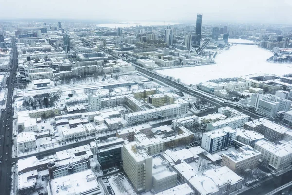 Yekaterinburg Russland Vogelperspektive Auf Das Zentrum Der Stadt Hauptstadt Des — Stockfoto