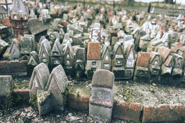 Tiny Fairy Clay Medieval Houses — Stock Photo, Image