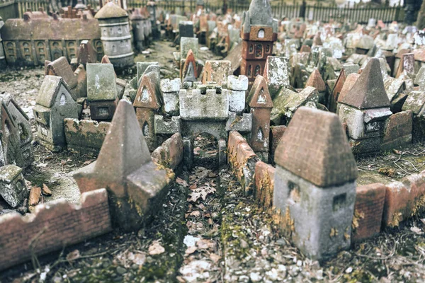 Tiny Fairy Clay Medieval Houses — Stock Photo, Image