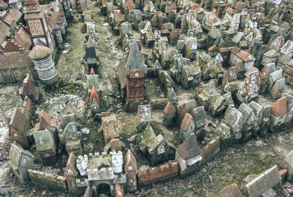 Tiny Fairy Clay Medieval Houses — Stock Photo, Image