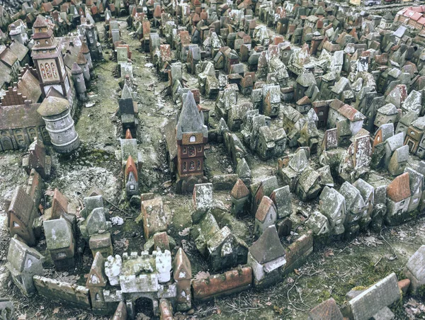 Tiny Fairy Clay Medieval Houses — Stock Photo, Image