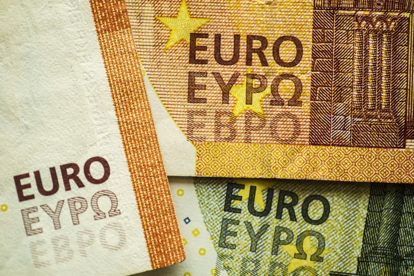 Primo piano Banconote in euro — Foto Stock