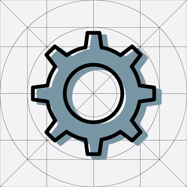 Icône vectorielle simple à vitesse unique, Pictogramme de roue dentée, Symbole des réglages — Image vectorielle
