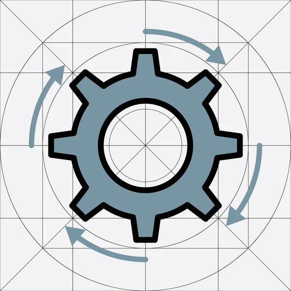 Único ícone de vetor de engrenagem simples, Pictograma de roda de engrenagem, Símbolo de configurações — Vetor de Stock