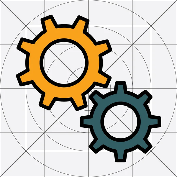 Gear Simple Vector Icon, Cog Wheel Pictogram, Settings Symbol, Engine Gear Wheels — Stock Vector