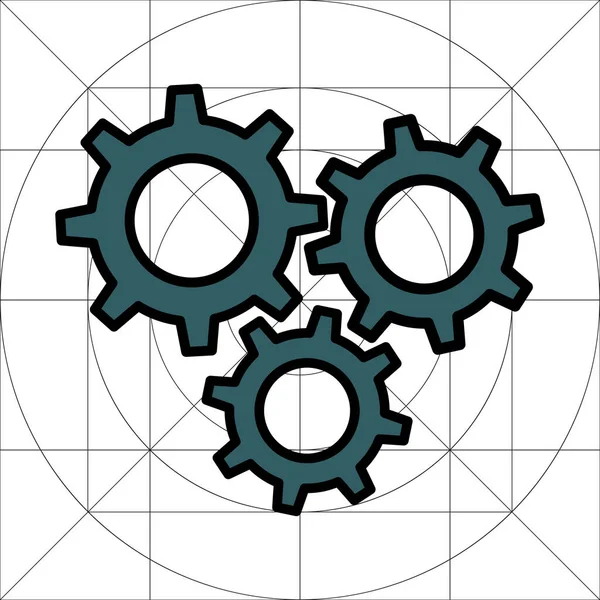 Getriebe einfaches Vektorsymbol, Zahnradpiktogramm, Einstellungssymbol, Motorräder — Stockvektor