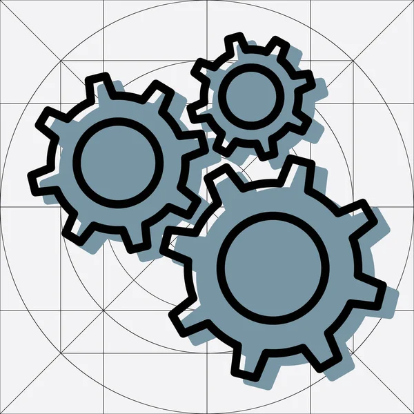 Mechanische Zahnräder Zahnräder Symbol Engineering Zahnräder Uhrwerk Zahnräder Engagement Industrie — Stockvektor