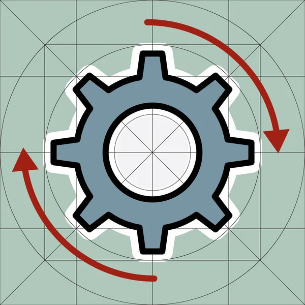 Ícone Engrenagens Mecânicas Cogwheels Mecanismo Engrenagens Engenharia Engrenagens Engajamento Indústria — Vetor de Stock