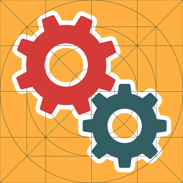 Engranajes Mecánicos Cogwheels Icon Ingeniería Cogwheels Mecanismo Engranajes Engranajes Compromiso — Vector de stock