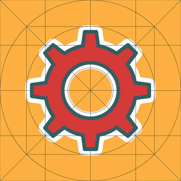 Versnellingsbak Eenvoudige vectoricoon, tandwielPictogram, Instellingen Symbool, Motortandwielen — Stockvector