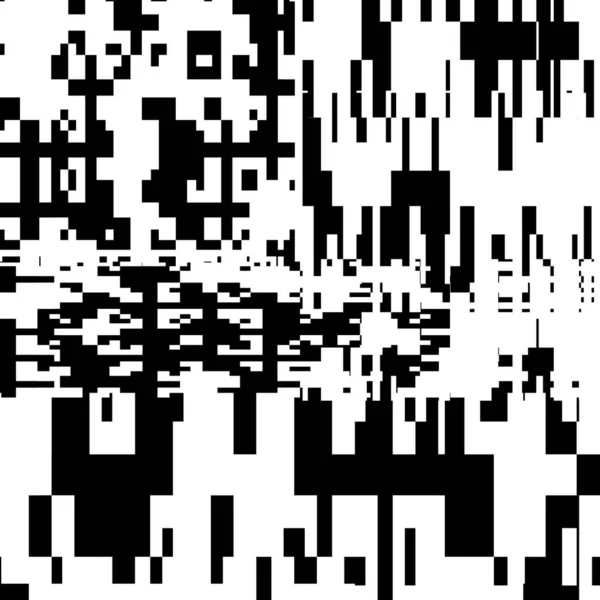 Tło Pikseli Abstrakcyjna Geometryczna Sztuka Wektorowa Czerni Bieli Nieregularne Splątane — Wektor stockowy