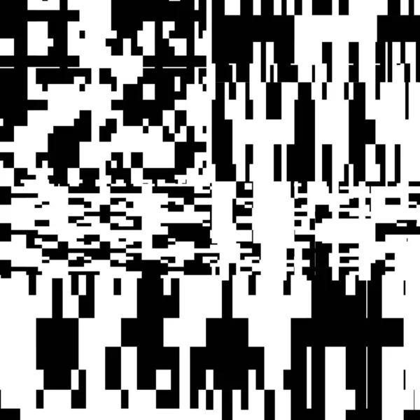 像素背景 抽象几何黑白矢量艺术 不规则纠结形状设计 随机顺序数字无缝制混沌图案 — 图库矢量图片