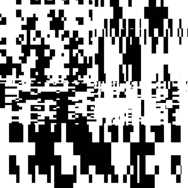Tło Pikseli Abstrakcyjna Geometryczna Sztuka Wektorowa Czerni Bieli Nieregularne Splątane — Wektor stockowy