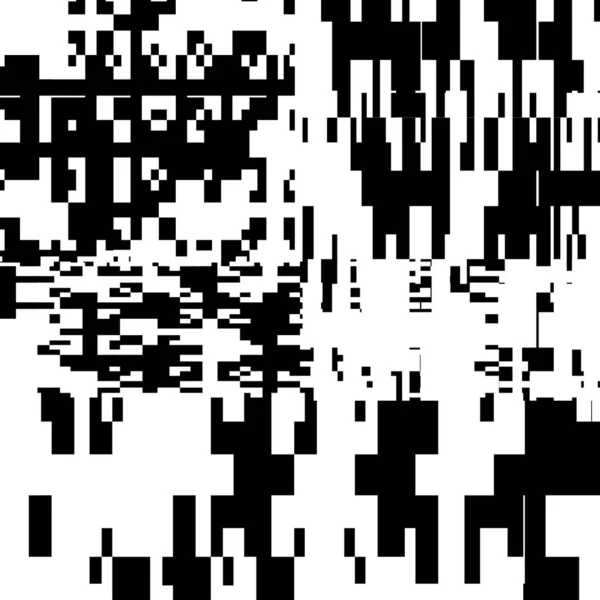 Pixel Hintergrund Abstrakte Geometrische Schwarz Weiß Vektorgrafik Unregelmäßige Verworrene Formen — Stockvektor