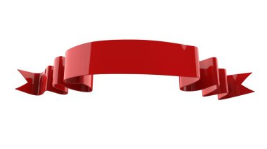 Beyaz arkaplanda 3D gerçekçi retro-retro-dekoratif pankart, kırmızı bant veya yıldız işareti çizimi, boş eski vintage simge, bilgi şablonu etiketi, mutlu noel kurdelesi