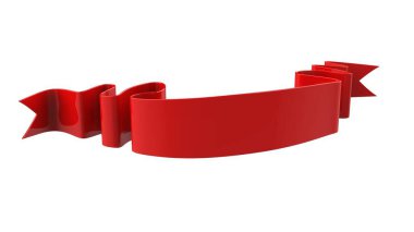 Beyaz arkaplanda 3D gerçekçi retro-retro-dekoratif pankart, kırmızı bant veya yıldız işareti çizimi, boş eski vintage simge, bilgi şablonu etiketi, mutlu noel kurdelesi
