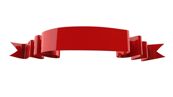 3D Realistisk Retro Ribbon Dekorativt Banner Isoleret på hvid baggrund - Stock-foto