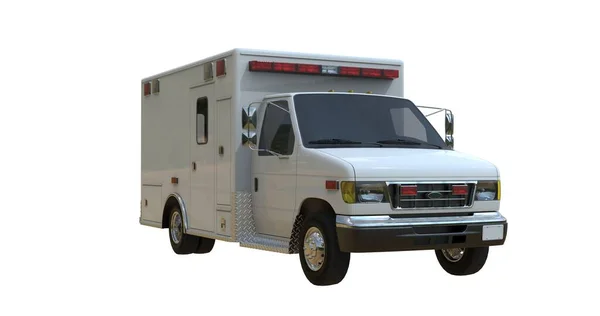 Ambulans aracı beyaz renkte izole edildi — Stok fotoğraf