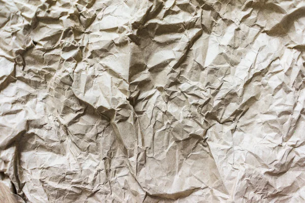 Fond de papier recyclé à la ride brune Texture de papier beige plissé — Photo