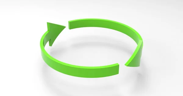 Frecce ecologiche verdi, icona riciclata e simbolo del ciclo di rotazione con le frecce — Foto Stock