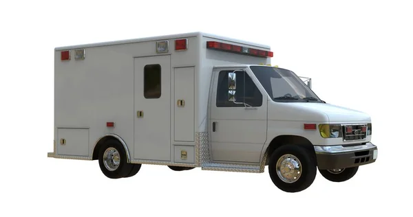 Ambulância Caminhão Branco Isolado Infográfico Elemento Modelo — Fotografia de Stock