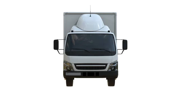 Camion Consegna Commerciale Bianco Sfondo Bianco Isolato Infografica Elemento Modello — Foto Stock
