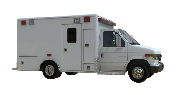 Ambulance Camion Blanc Isolé Élément Modèle Infographie — Photo