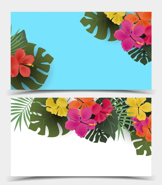 Fundo com flores tropicais — Vetor de Stock