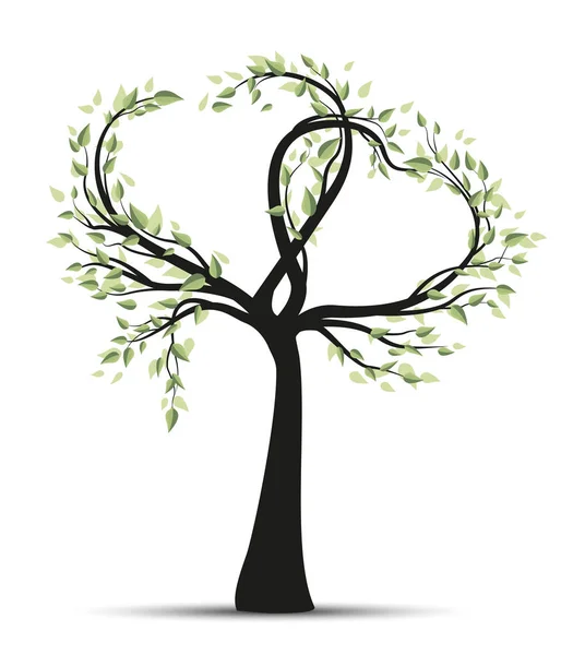 Drzewo z gałęziami w kształcie serca — Wektor stockowy