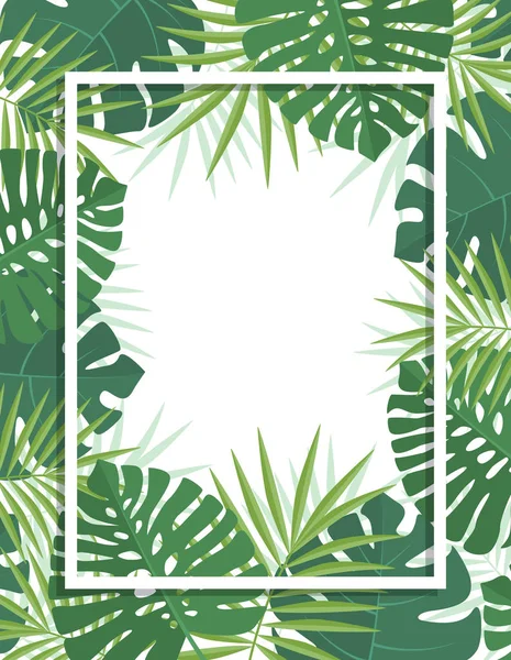 Palmgroene bladeren — Stockvector