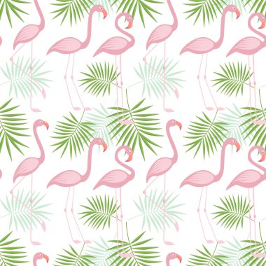 Pembe flamingo seamless modeli