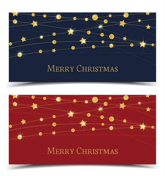 Christmas golden stars — Stock Vector