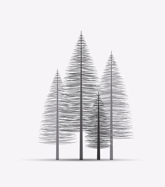 Fond naturel avec silhouette d'arbres — Image vectorielle