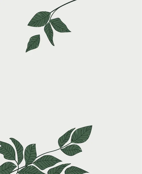 Fondo natural con hojas — Vector de stock