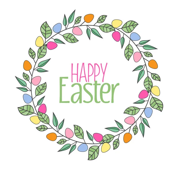 Cadre de Pâques avec branches — Image vectorielle