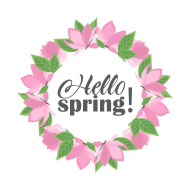 Floral çerçeveler Merhaba bahar