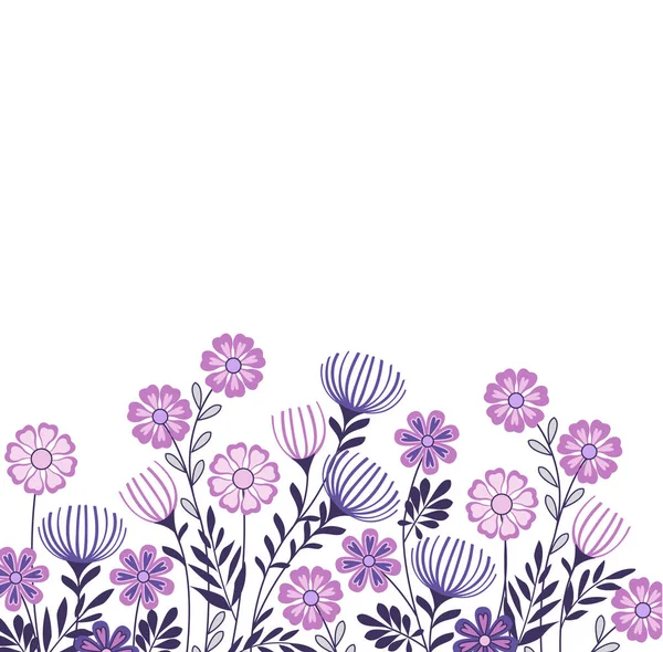Letní květinové dekorace — Stockový vektor