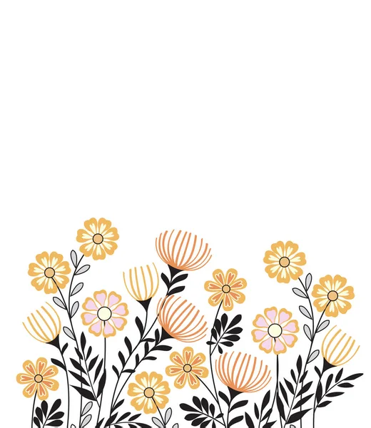 夏季花卉装饰 — 图库矢量图片