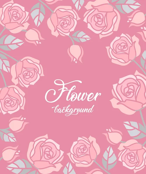 Hintergrund mit rosa Rosen — Stockvektor