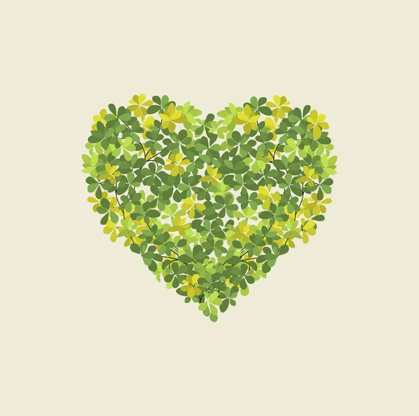 Coeur de feuilles — Image vectorielle